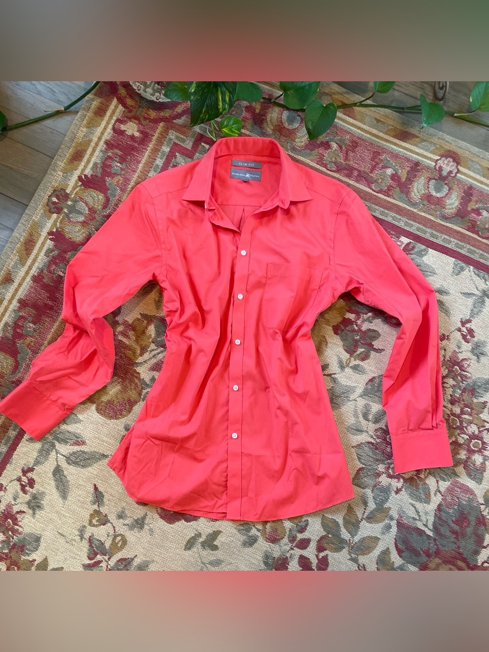 Beverly Hills Polo Club Coral Button Down Dress Shirt